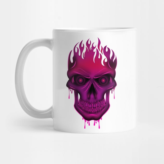 Flame Skull - Hot Pink by adamzworld